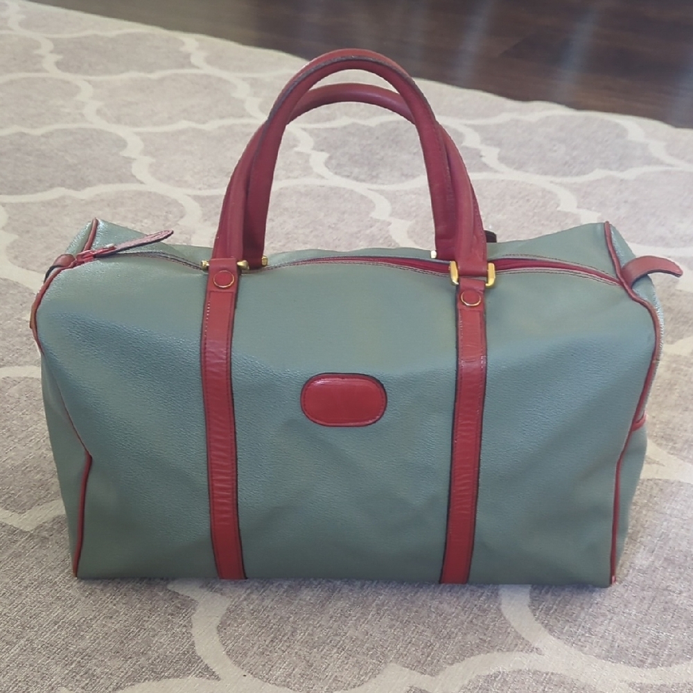 Valentino Garavani Style Green and Red Duffel Bag